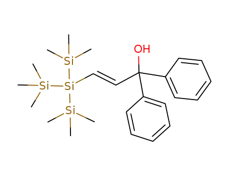 Molecular Structure of 431040-90-3 (Benzenemethanol,
a-phenyl-a-[(1E)-2-[2,2,2-trimethyl-1,1-bis(trimethylsilyl)disilanyl]ethenyl
]-)