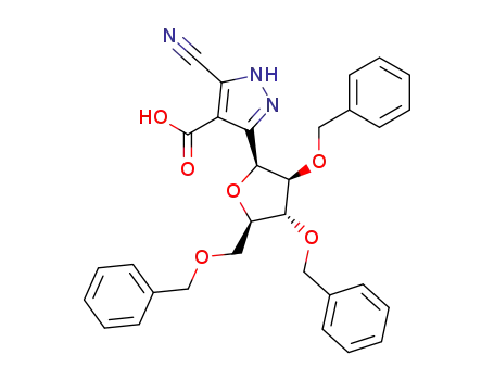 3-(2,3,5-Tri-O-benzyl-β-D-arabinofuranosyl)-5-cyanopyrazole-4-carboxylic acid