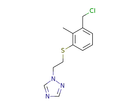 Molecular Structure of 467252-71-7 (1-[2-(3-chloromethyl-2-methyl-phenylsulfanyl)-ethyl]-1<i>H</i>-[1,2,4]triazole)
