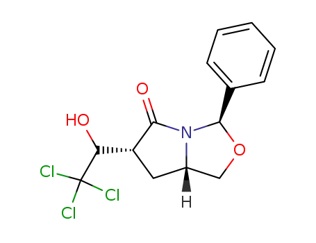 Molecular Structure of 637019-65-9 ((3R,6R,7aS)-3-Phenyl-6-(2,2,2-trichloro-1-hydroxy-ethyl)-tetrahydro-pyrrolo[1,2-c]oxazol-5-one)