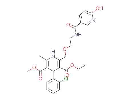 3,5-Pyridinedicarboxylic acid,
4-(2-chlorophenyl)-2-[[2-[[(1,6-dihydro-6-oxo-3-pyridinyl)carbonyl]amino]
ethoxy]methyl]-1,4-dihydro-6-methyl-, 3-ethyl 5-methyl ester