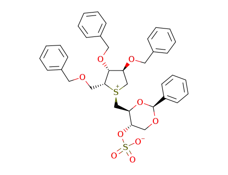 2,3,5-tri-O-benzyl-1,4-dideoxy-1,4-[[(2'S,3'S)-2',4'-O-benzylidene-3'-(sulfooxy)butyl]-episulfoniumylidene]-D-xylitol