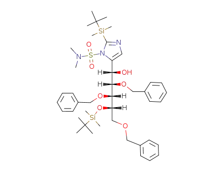 2-(<i>tert</i>-butyl-dimethyl-silanyl)-5-[2,3,5-tris-benzyloxy-4-(<i>tert</i>-butyl-dimethyl-silanyloxy)-1-hydroxy-pentyl]-imidazole-1-sulfonic acid dimethylamide