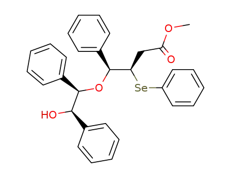 Molecular Structure of 586953-75-5 (methyl (3R,4S)-4-{[(1R,2R)-2-hydroxy-1,2-diphenylethyl]oxy}-4-phenyl-3-(phenylseleno)butanoate)