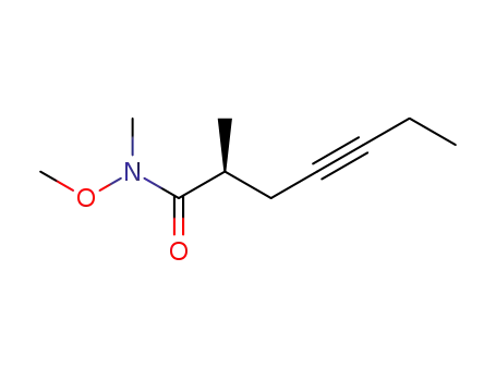 Molecular Structure of 198541-37-6 (4-Heptynamide, N-methoxy-N,2-dimethyl-, (2S)-)