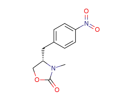 Molecular Structure of 139264-70-3 (2-Oxazolidinone, 3-methyl-4-[(4-nitrophenyl)methyl]-, (S)-)
