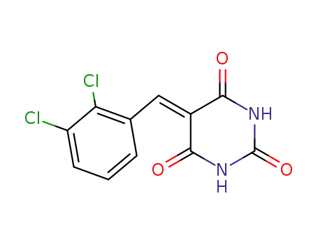 Molecular Structure of 148119-29-3 (2,4,6(1H,3H,5H)-Pyrimidinetrione, 5-[(2,3-dichlorophenyl)methylene]-)