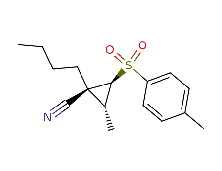 Molecular Structure of 827342-47-2 (Cyclopropanecarbonitrile, 1-butyl-2-methyl-3-[(4-methylphenyl)sulfonyl]-,
(1S,2R,3S)-)