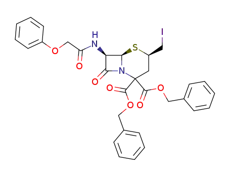 (4R,6R,7R)-4-Iodomethyl-8-oxo-7-(2-phenoxy-acetylamino)-5-thia-1-aza-bicyclo[4.2.0]octane-2,2-dicarboxylic acid dibenzyl ester
