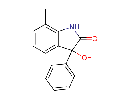 Molecular Structure of 63220-45-1 (2H-Indol-2-one, 1,3-dihydro-3-hydroxy-7-methyl-3-phenyl-)