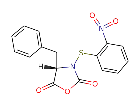 Molecular Structure of 40331-74-6 (2,5-Oxazolidinedione, 3-[(2-nitrophenyl)thio]-4-(phenylmethyl)-, (S)-)
