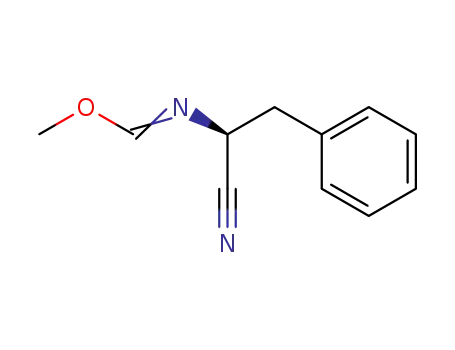 Molecular Structure of 488152-11-0 (Methanimidic acid, N-[(1S)-1-cyano-2-phenylethyl]-, methyl ester)