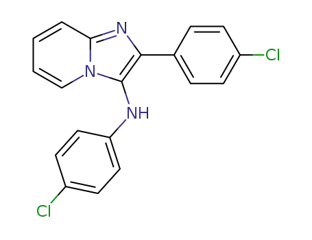 Molecular Structure of 912801-15-1 (N-(4-chlorophenyl)-2-(4-chlorophenyl)imidazo[1,2-a]pyridin-3-amine)
