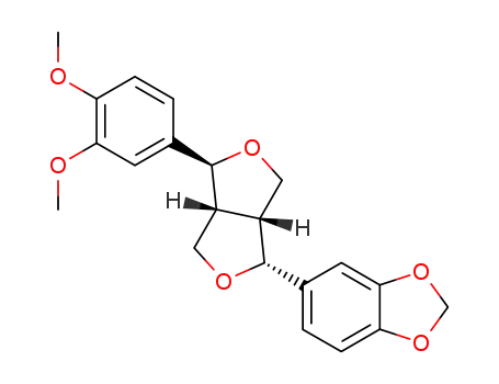 Molecular Structure of 36150-23-9 ((3aβ,6aβ)-1β-(3,4-Dimethoxyphenyl)-4β-(1,3-benzodioxole-5-yl)tetrahydro-1H,3H-furo[3,4-c]furan)