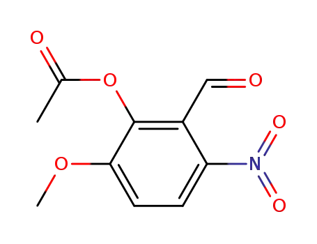 Molecular Structure of 183005-89-2 (2-acetoxy-3-methoxy-6-nitro-benzaldehyde)