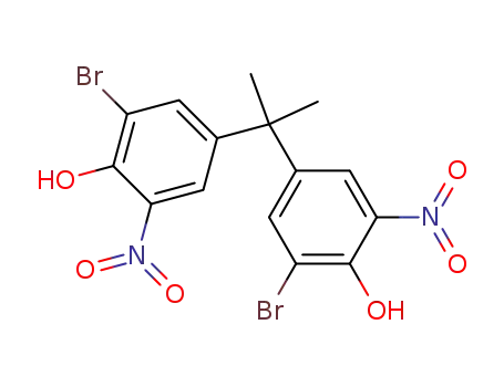 Molecular Structure of 608134-64-1 (2,2'-dibromo-6,6'-dinitro-4,4'-isopropylidene-di-phenol)