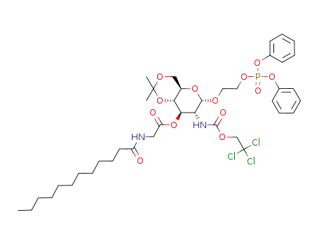 2-(diphenylphosphonooxy)ethyl 2-deoxy-4,6-O-isopropylidene-3-O-(N-dodecanoylglycyl)-2-(2,2,2-trichloroethoxycarbonylamino)-α-D-glucopyranoside