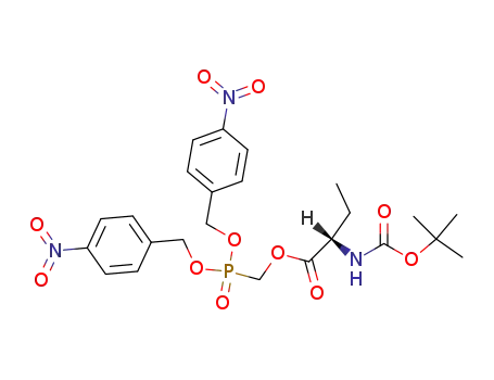 Molecular Structure of 148797-37-9 ((S)-2-tert-Butoxycarbonylamino-butyric acid bis-(4-nitro-benzyloxy)-phosphorylmethyl ester)