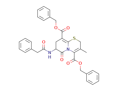 Molecular Structure of 78877-43-7 (dibenzyl 7,8-dihydro-3-methyl-6-oxo-7-phenylacetamido-2H,6H-pyrido<2,1-b><1,3>thiazine-4,9-dicarboxylate)