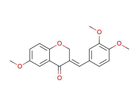 Molecular Structure of 130688-89-0 ((E)-2,3-Dihydro-3-((3,4-dimethoxyphenyl)methylene)-6-methoxy-4H-1-benz opyran-4-one)