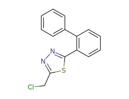 Molecular Structure of 104090-71-3 (1,3,4-Thiadiazole, 2-[1,1'-biphenyl]-2-yl-5-(chloromethyl)-)