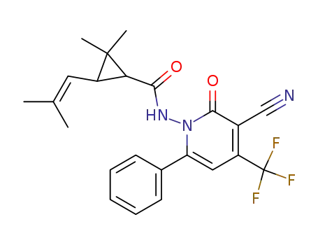 2,2-Dimethyl-3-(2-methyl-propenyl)-cyclopropanecarboxylic acid (3-cyano-2-oxo-6-phenyl-4-trifluoromethyl-2H-pyridin-1-yl)-amide