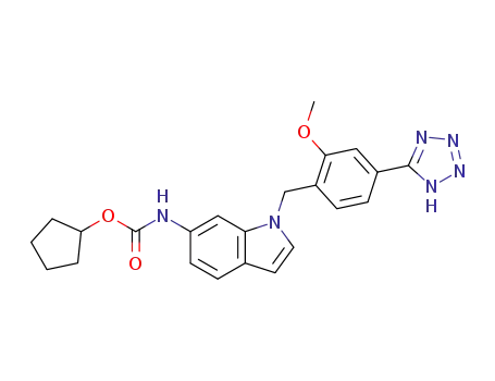 6-(cyclopentyloxycarbonyl)amino-1-(2-methoxy-4-[1(H)-tetrazol-5-yl]benzyl)indole