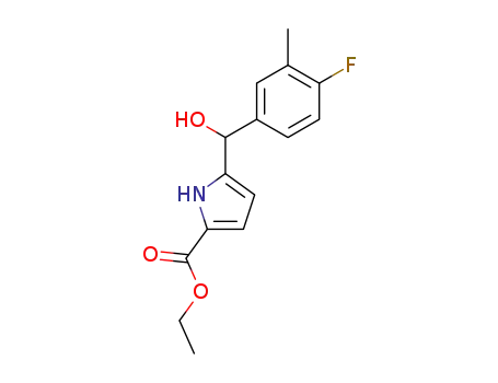 Molecular Structure of 152999-91-2 (Ethyl 5-<(4-Fluoro-3-methylphenyl)hydroxymethyl>pyrrole-2-carboxylate)
