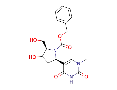 1-Pyrrolidinecarboxylic acid,
3-hydroxy-2-(hydroxymethyl)-5-(1,2,3,4-tetrahydro-1-methyl-2,4-dioxo-5-
pyrimidinyl)-, phenylmethyl ester, (2R,5R)-