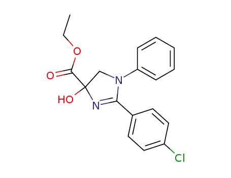 1H-Imidazole-4-carboxylic acid,
2-(4-chlorophenyl)-4,5-dihydro-4-hydroxy-1-phenyl-, ethyl ester