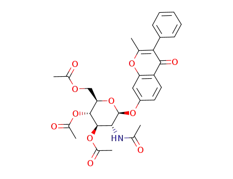 (2-methyl-3-phenylchromonyl-7)-2-acetamido-3,4,6-tri-O-acetyl-2-deoxy-β-D-glucopyranoside
