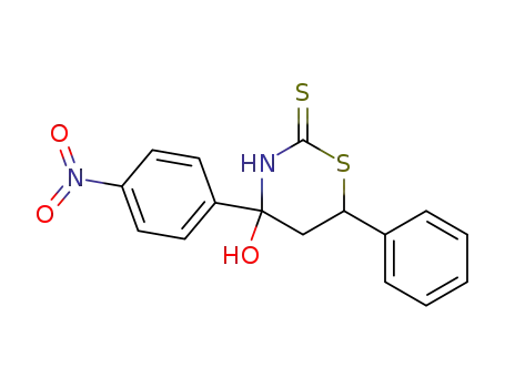 Molecular Structure of 107710-47-4 (4-(4'-nitrophenyl)-6-phenyl-4-hydroxy-tetrahydro-1,3-thiazine-2-thione)