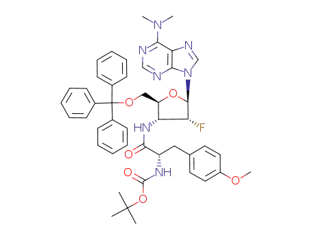 9-<3-(N-tert-butoxycarbonyl-p-methoxyphenyl-L-alanyl)amino-2-fluoro-2,3-dideoxy-5-O-trityl-β-D-ribofuranosyl>-N<sup>6</sup>,N<sup>6</sup>-dimethyladenine