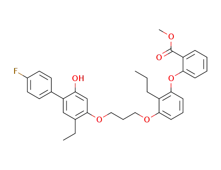 2-[2-propyl-3-[3-[2-ethyl-4-(4-fluorophenyl)-5-hydroxyphenoxy]propoxy]phenoxy]benzoic acid methyl ester