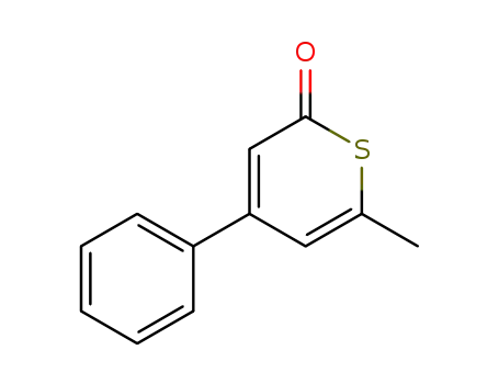 Molecular Structure of 94079-04-6 (2H-Thiopyran-2-one, 6-methyl-4-phenyl-)