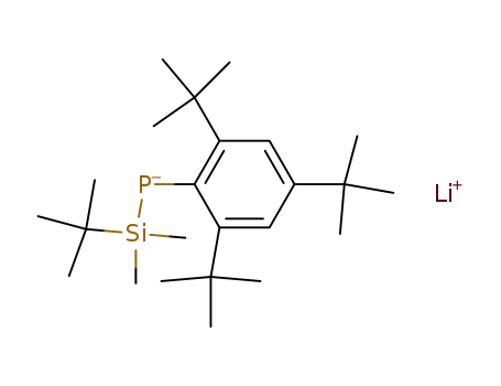 Molecular Structure of 88721-97-5 (Phosphine,
[(1,1-dimethylethyl)dimethylsilyl][2,4,6-tris(1,1-dimethylethyl)phenyl]-,
lithium salt)