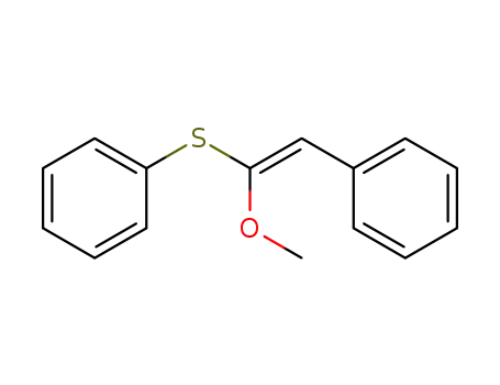 Molecular Structure of 88738-26-5 (Benzene, [(1-methoxy-2-phenylethenyl)thio]-, (E)-)