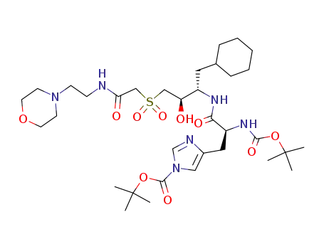 4-<2-<2-<<(2R,3S)-3-<<N<sup>α</sup>,N<sup>im</sup>-bis(tert-butoxycarbonyl)-L-histidyl>amino>-4-cyclohexyl-2-hydroxy-1-butyl>sulfonyl>acetamido>ethyl>morpholine