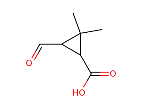 Molecular Structure of 25312-79-2 (3-formyl-2,2-dimethylcyclopropanecarboxylic acid)