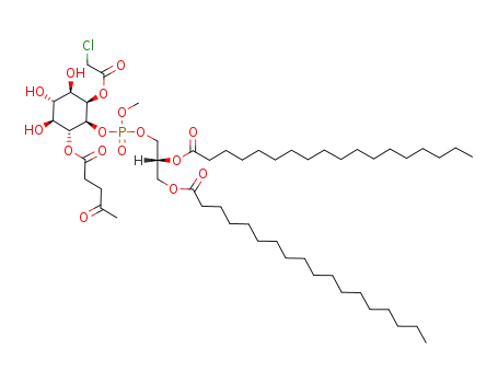 1D-2-chloroacetyl-6-O-(4-oxopentanoyl)-myo-inositol 1-<(1,2-di-O-octadecanoyl-sn-glyceryl) methyl phosphate>