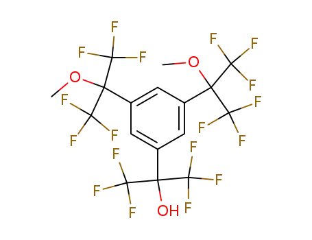 Molecular Structure of 90780-28-2 (2-[3,5-bis(1,1,1,3,3,3-hexafluoro-2-methoxypropan-2-yl)phenyl]-1,1,1,3,3,3-hexafluoropropan-2-ol)