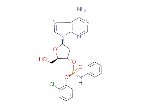 Adenosine, 2'-deoxy-, 3'-(2-chlorophenyl phenylphosphoramidate), (R)-