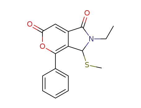 2-Ethyl-3-methylthio-4-phenyl-1,6-dioxo-2,3-dihydropyrano<3,4-c>pyrrole