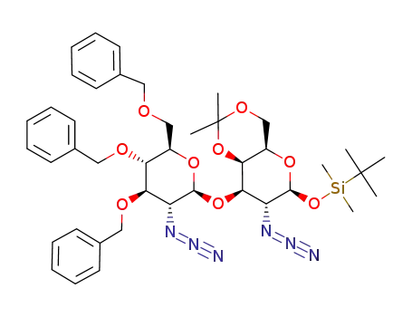 tert-butyldimethylsilyl 2-azido-3-O-(2-azido-3,4,6-tri-O-benzyl-2-deoxy-β-D-glucopyranosyl)-2-deoxy-4,6-O-isopropylidene-β-D-galactopyranoside