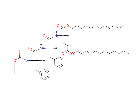 Molecular Structure of 289897-19-4 ((S)-2-[(S)-2-((S)-2-tert-Butoxycarbonylamino-3-phenyl-propionylamino)-3-phenyl-propionylamino]-pentanedioic acid didodecyl ester)