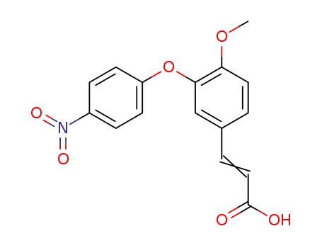Molecular Structure of 143551-88-6 (2-Propenoic acid, 3-[4-methoxy-3-(4-nitrophenoxy)phenyl]-)