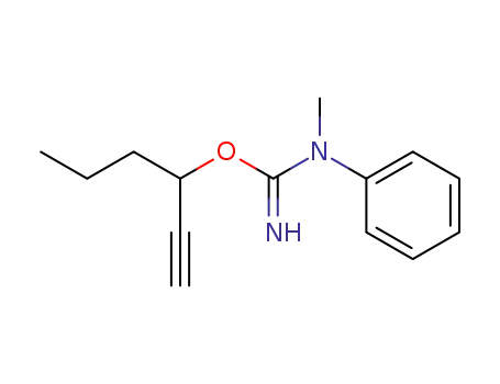 Molecular Structure of 75918-67-1 (2-(1-Ethynyl-butyl)-1-methyl-1-phenyl-isourea)