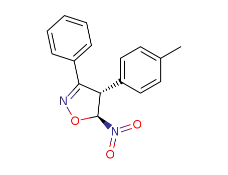 Molecular Structure of 112633-11-1 (Isoxazole, 4,5-dihydro-4-(4-methylphenyl)-5-nitro-3-phenyl-, trans-)