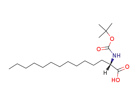 Molecular Structure of 139893-39-3 (Tetradecanoic acid, 2-[[(1,1-dimethylethoxy)carbonyl]amino]-, (S)-)