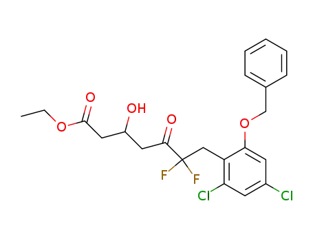 7-(2-Benzyloxy-4,6-dichloro-phenyl)-6,6-difluoro-3-hydroxy-5-oxo-heptanoic acid ethyl ester